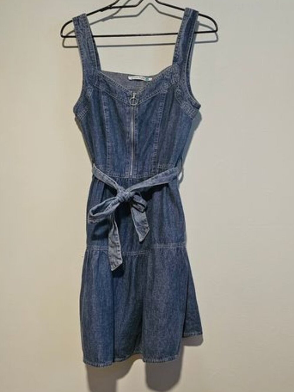 Given Kale Relaxed Denim Dress with Pockets, Medium